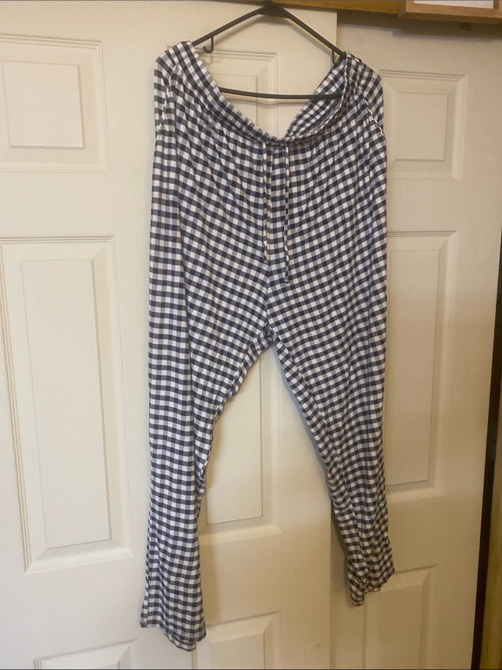 GAP Navy and White Gingham Jogger Pants